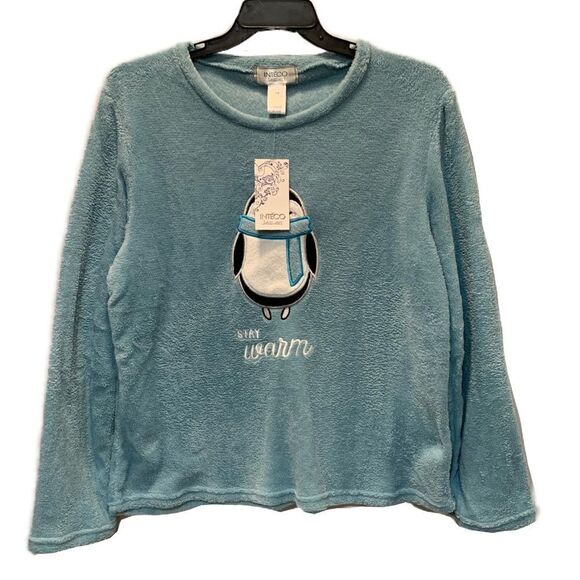 NWT INTECO intimates 3X plush fleece penguin long sleeve top - Picture 11 of 12
